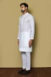 Arihant Rai Sinha_White Kurta Cotton Embroidered Full Sleeve And Pant Set _at_Aza_Fashions