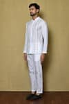 Arihant Rai Sinha_White Kurta Cotton Striped Panelled Short And Pant Set _at_Aza_Fashions