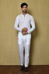 Buy_Arihant Rai Sinha_White Kurta Cotton Embroidered Work And Pant Set _at_Aza_Fashions