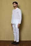 Arihant Rai Sinha_White Kurta Cotton Embroidered Work And Pant Set _at_Aza_Fashions