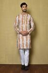 Buy_Arihant Rai Sinha_Yellow Kurta Cotton Silk Tie Dye Pattern With Pant_at_Aza_Fashions