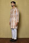 Arihant Rai Sinha_Yellow Kurta Cotton Silk Tie Dye Pattern With Pant_at_Aza_Fashions