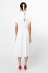 Shop_Leh Studios_White 100% Cotton Plain Collar Curtain Dress _at_Aza_Fashions