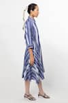 Buy_Leh Studios_Blue Cotton Multi Striped Shirt Dress