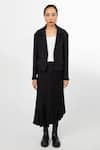 Buy_Leh Studios_Black Lapel Collar Linen Jacket_at_Aza_Fashions