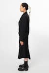 Buy_Leh Studios_Black Lapel Collar Linen Jacket_Online_at_Aza_Fashions