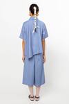 Shop_Leh Studios_Blue 100% Cotton Eclipse Contrast Pattern Trouser _at_Aza_Fashions