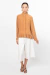 Buy_Leh Studios_White 100% Cotton A-line Trouser _at_Aza_Fashions