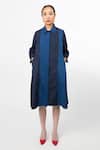 Buy_Leh Studios_Blue Cotton Color Block Shirt Dress_at_Aza_Fashions