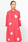 Shop_Leh Studios_Pink Cotton Petal Patch Shirt Dress_Online_at_Aza_Fashions