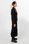 Shop_Leh Studios_Black Asymmetric Linen Skirt_Online_at_Aza_Fashions
