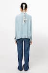 Shop_Leh Studios_Blue 100% Silk Solid Shirt Collar Fin _at_Aza_Fashions