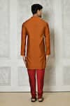 Shop_Arihant Rai Sinha_Orange Kurta Cotton Silk Printed Geometric Buttoned And Pant Set _at_Aza_Fashions