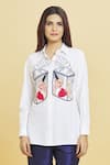 Buy_Aiman_Ivory Cotton Embroidery Love Battery Collar Shirt  _at_Aza_Fashions