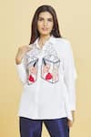 Shop_Aiman_Ivory Cotton Embroidery Love Battery Collar Shirt  _Online_at_Aza_Fashions