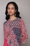 Shop_Aarke Ritu Kumar_Pink Blended Fabric Printed Floral Round Straight Kurta Set _Online_at_Aza_Fashions