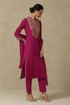 Buy_Aarke Ritu Kumar_Pink Polyester Embroidered Floral Collar Neck Bodice Kurta Set _Online_at_Aza_Fashions