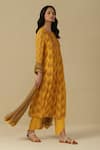 Buy_Aarke Ritu Kumar_Yellow Blended Fabric Printed Paisley Round Gathered Kurta Pant Set _Online_at_Aza_Fashions