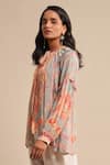 Buy_Ritu Kumar_Green Viscose Printed Floral Tie-up Short Kurta _Online_at_Aza_Fashions