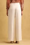 Shop_Ritu Kumar_Beige Poly/span Wide-legged Trouser _Online_at_Aza_Fashions