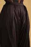 Ritu Kumar_Black Satin Draped Dhoti Salwar _at_Aza_Fashions