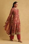 Buy Ritu Kumar Red Cotton, Rayon, Viscose, Chiffon Tassels Round Botanical Print Kurta Pant Set Online at Aza Fashions Buy_Ritu Kumar_Red Cotton, Rayon, Viscose, Chiffon Tassels Round Botanical Print Kurta Pant Set_Online_at_Aza_Fashions
