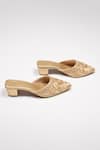 Urbansway_Gold Stones And Cut Dana Work Mules_Online_at_Aza_Fashions