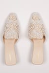 Urbansway_Cream Cut Dana Royal Affair Bead Embellished Mules _Online_at_Aza_Fashions