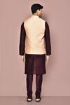 Shop_Arihant Rai Sinha_Pink Cotton, Silk Embroidery Woven Bundi And Kurta Set _at_Aza_Fashions