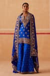 Buy_Sureena Chowdhri_Blue Devi Zardozi Embroidered Kurta Gharara Set_at_Aza_Fashions