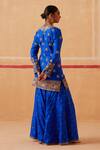 Shop_Sureena Chowdhri_Blue Devi Zardozi Embroidered Kurta Gharara Set_at_Aza_Fashions