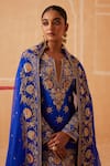 Shop_Sureena Chowdhri_Blue Devi Zardozi Embroidered Kurta Gharara Set_Online_at_Aza_Fashions