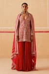 Buy_Sureena Chowdhri_Raag Geometric Embroidered Kurta Sharara Set_at_Aza_Fashions