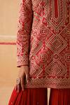 Buy_Sureena Chowdhri_Red Kurta Habutai Silk Embroidery Bead U Neck Raag Geometric Sharara Set _Online_at_Aza_Fashions