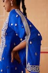 Buy_Sureena Chowdhri_Blue Habutai Silk Indra Embroidered Yoke Kaftan_Online_at_Aza_Fashions