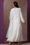 Shop_Wazir C_White Organza, Crepe, Cotton Embroidery Kashmiri Tilla Kurta Flared Pant Set_at_Aza_Fashions