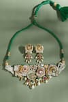 Shop_joules by radhika_Pearls Embellished Choker Jewellery Set_at_Aza_Fashions