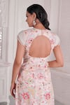 Shop_Label Priyanka Kar_Pink Net Hand Embroidered Kurta Pant Set_at_Aza_Fashions
