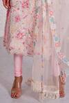 Shop_Label Priyanka Kar_Pink Net Hand Embroidered Kurta Pant Set_Online_at_Aza_Fashions