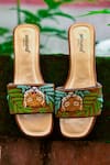 Shop Around Always Brown Savanna Hand Embroidered Sliders at Aza Fashions Shop_Around Always_Brown Savanna Hand Embroidered Sliders _at_Aza_Fashions