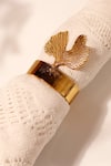 Shop_Elysian Home_Gold Brass Crown Napkin Rings Set Of 6 _Online_at_Aza_Fashions