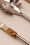 Elysian Home_White Stainless Steel And Mother Of Pearls Serving Spoons -set 6_Online_at_Aza_Fashions