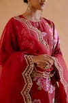Buy_Amisha Kothari_Red Gopika Silk Floral Print Kurta Pant Set_Online_at_Aza_Fashions