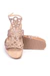 Shop_Stilista_Beige Luxe Celestia Stone Embellished Cutwork Flats _at_Aza_Fashions