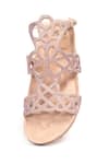 Stilista_Beige Luxe Celestia Stone Embellished Cutwork Flats _Online_at_Aza_Fashions