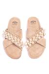 Stilista_Beige 3d Pearl Aphrodite Embellished Flats _Online_at_Aza_Fashions