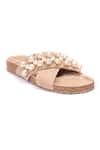 Buy_Stilista_Beige 3d Pearl Aphrodite Embellished Flats _Online_at_Aza_Fashions