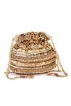 Buy_The Purple Sack_Gold Embroidery Bead Potli _at_Aza_Fashions