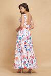 Shop_Gulabo by Abu Sandeep_White Cotton Satin Print Floral Bloom Skirt _at_Aza_Fashions