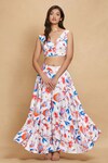 Shop_Gulabo by Abu Sandeep_White Cotton Satin Print Floral Bloom Skirt _Online_at_Aza_Fashions